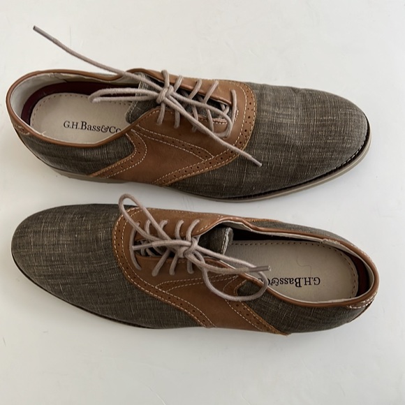 G.H. Bass & Co. Carson Leather and Canvas Saddle Oxford Shoes - Picture 7 of 9